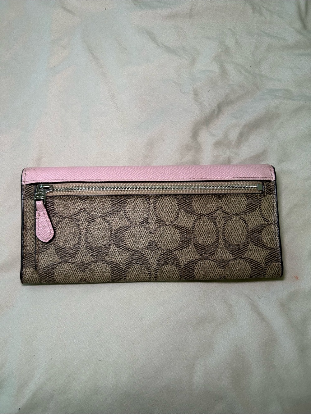 Coach Pink and Brown Signature Slim Envelope Wallet Luxury Accessory - Picture 5 of 5